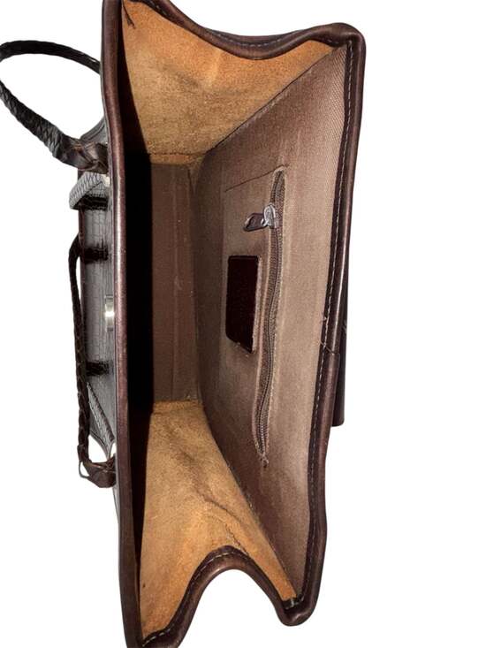Vintage Brighton Donna Classic Tote Brown Croc-Embossed Leather Shoulder Bag - Picture 4 of 8